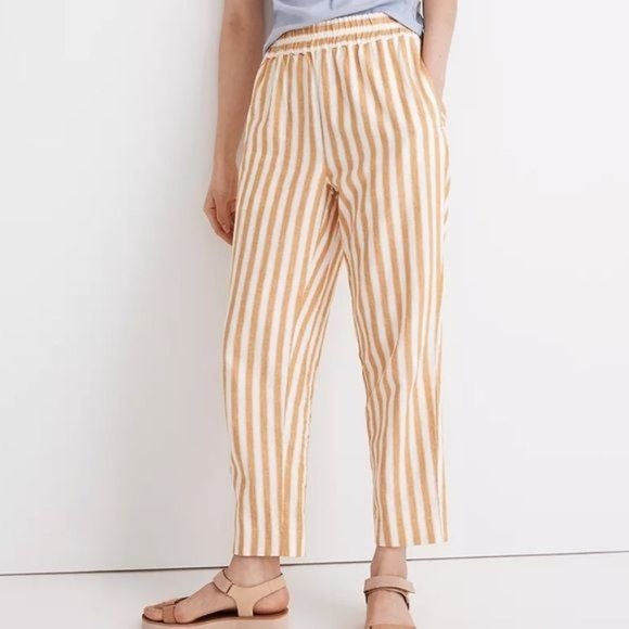 Madewell Pants - Madewell | Tapered Huston Pull-On Crop Striped Pants | M